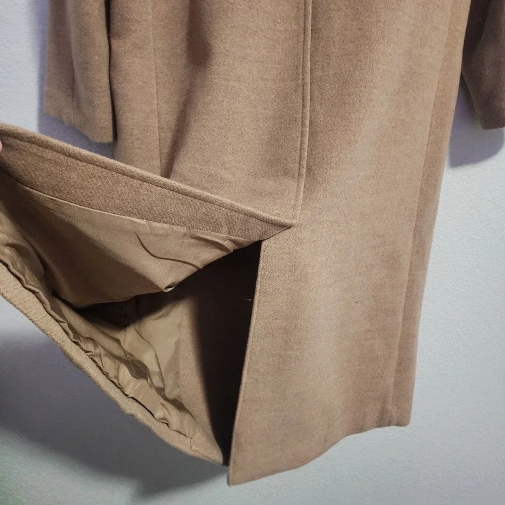 H&M Camel Double Breasted Wool Blend Long Coat‎ Minimalist clean girl XS